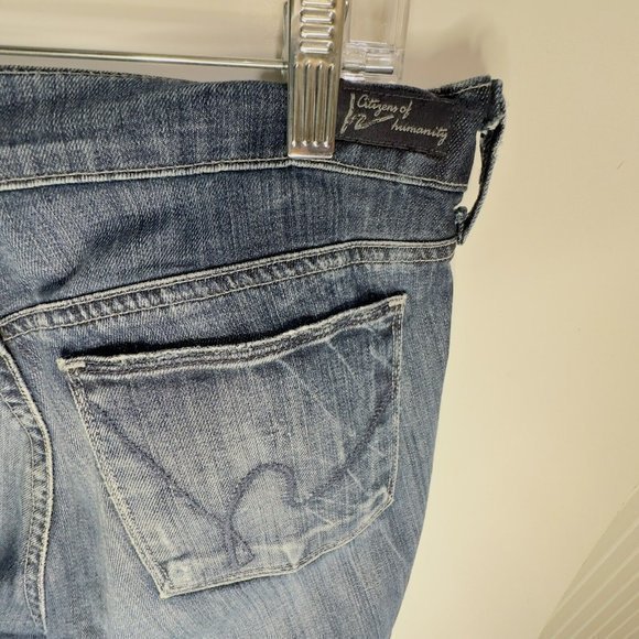 Citizens of Humanity Jeans 29 Blue Denim Whiskey‎ Low Waist Cropped USA Womens - Picture 8 of 12
